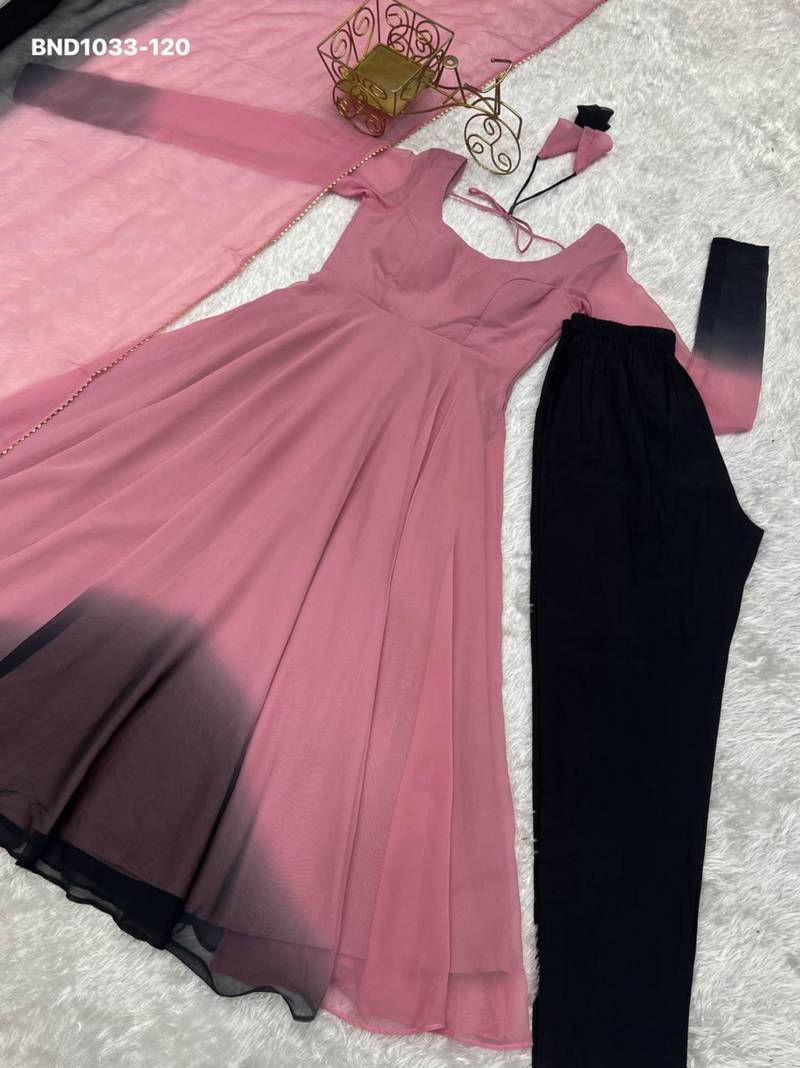 Rose georgette plain kurta-sets