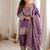 Mauve purple afghani salwar suit set with elegant zari border