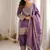 Mauve purple afghani salwar suit set with elegant zari border