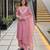Pink silk blend embroidered kurta-sets