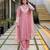Pink silk blend embroidered kurta-sets