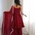 Maroon silk blend embroidered kurta-sets