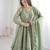 Green silk blend woven kurta-sets