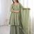 Green silk blend woven kurta-sets