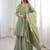 Green silk blend woven kurta-sets