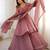 Mauve silk blend woven kurta-sets