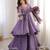 Purple silk blend woven kurta-sets