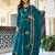 Teal-blue georgette embroidered kurta-sets
