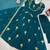 Teal-blue georgette embroidered kurta-sets