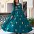 Teal-blue georgette embroidered kurta-sets
