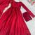Red silk blend plain kurta-sets
