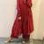 Red silk blend plain kurta-sets