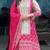 Pink silk blend printed kurta-sets