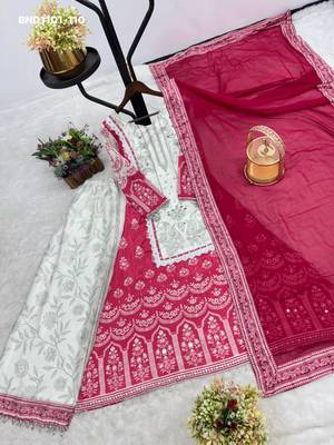 pink printed silk blend kurta set 4