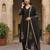 Black silk blend embroidered kurta-sets