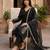 Black silk blend embroidered kurta-sets