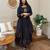 Dark-navy-blue georgette embroidered kurta-sets