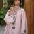 Light-pink silk blend embroidered kurta-sets