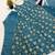 Teal-blue silk blend embroidered kurta-sets