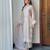 Cream silk blend embroidered kurta-sets