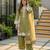 Green silk blend embroidered kurta-sets