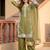 Green silk blend embroidered kurta-sets
