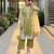 Green silk blend embroidered kurta-sets