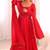 Red georgette embroidered kurta-sets