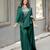 Dark-green chinon embroidered kurta-sets