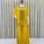 Mustard chinon embroidered kurta-sets