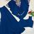 Royal-blue chinon embroidered kurta-sets