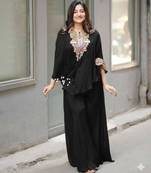 Black chinon embroidered kurta-sets