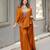 Orange chinon embroidered kurta-sets