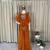 Orange chinon embroidered kurta-sets