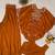 Orange chinon embroidered kurta-sets