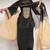 Black satin embroidered kurta-sets