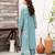 Sky-blue silk blend embroidered kurta-sets