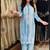 Sky-blue rayon embroidered kurta-sets