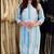Sky-blue rayon embroidered kurta-sets