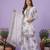 White georgette printed kurta-sets