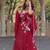 Rani-pink georgette printed kurta-sets