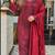 Maroon silk blend embroidered kurta-sets
