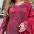 Maroon silk blend embroidered kurta-sets