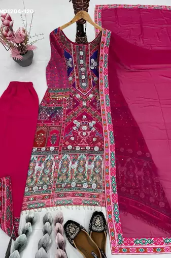 multicolor printed georgette women kurta set