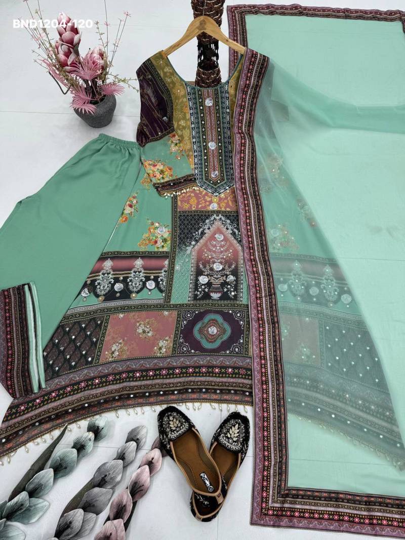 Multicolor georgette printed kurta-sets