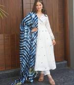White georgette embroidered kurta-sets