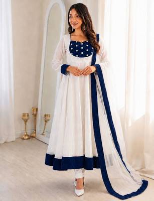 white silk blend plain kurta set 1