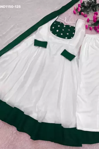 white silk blend plain womens kurta set