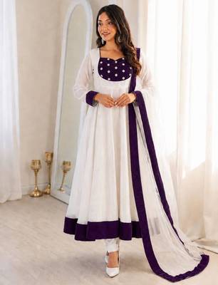 white plain silk blend kurta set 1