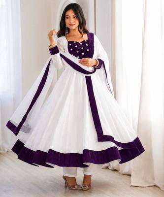 white plain silk blend kurta set 5